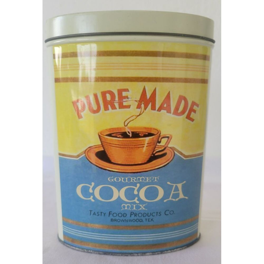 Pure Made Gourmet Cocoa Mix Tin 6" EMPTY Container